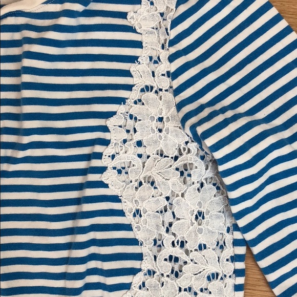 Long Sleeved Blue Striped Tee - Picture 3 of 6